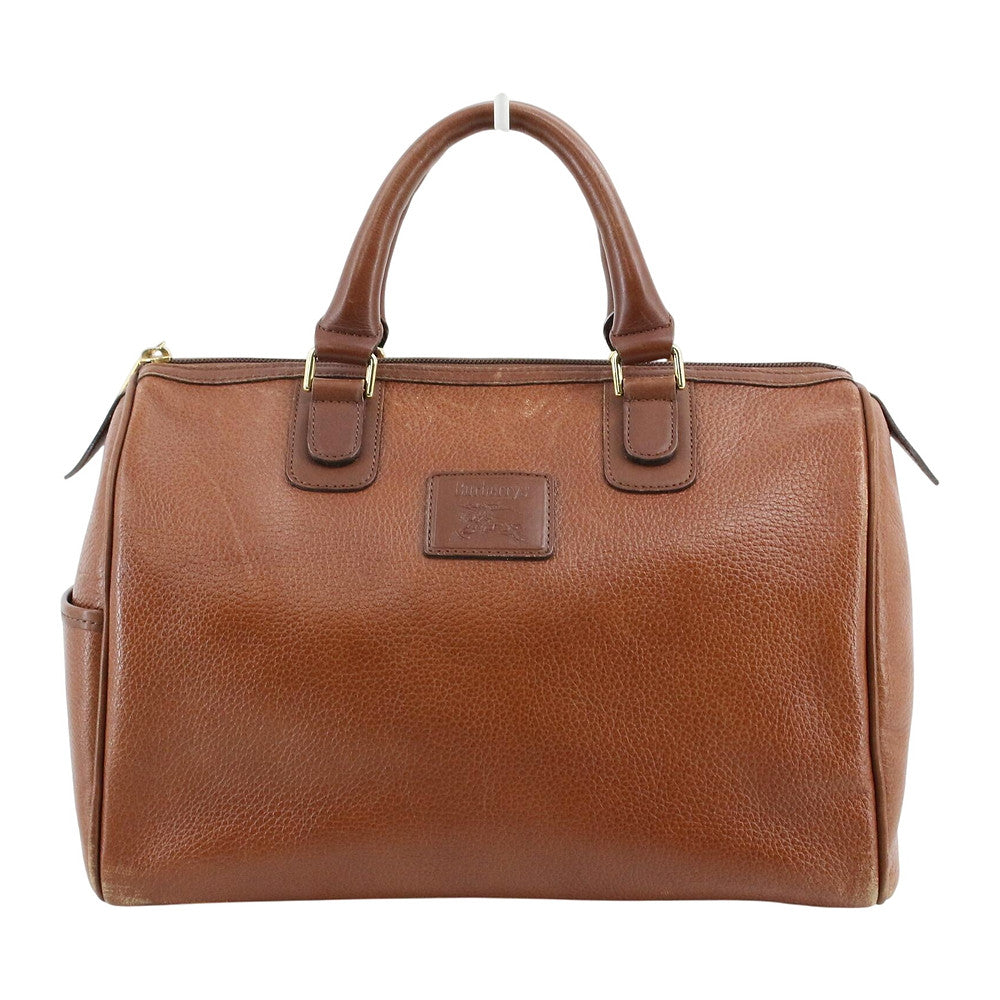 BURBERRY Brown Leather Boston Bag LHQ2518
