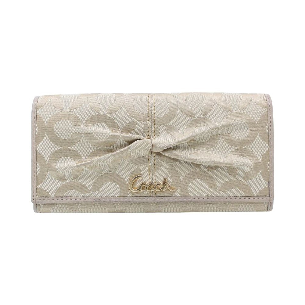 COACH Cream Canvas Long Wallet LHQ2324