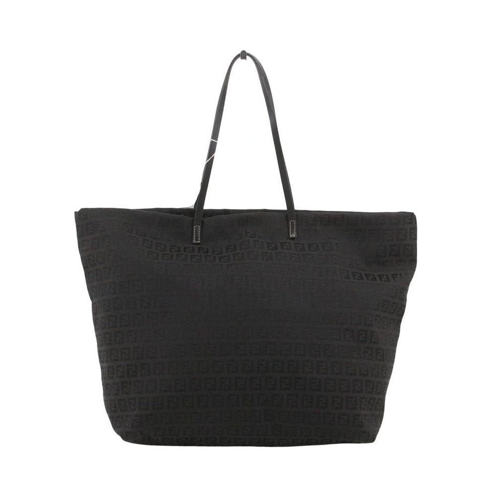 FENDI Black Zucchino Tote Shoulder Bag LHQ2354