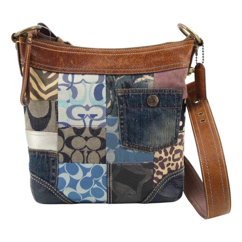 COACH Signature Denim Patchwork Shoulder Bag LHQ2495