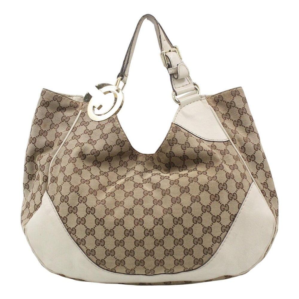 GUCCI GG Canvas Charlotte Shoulder Bag White LHQ2494