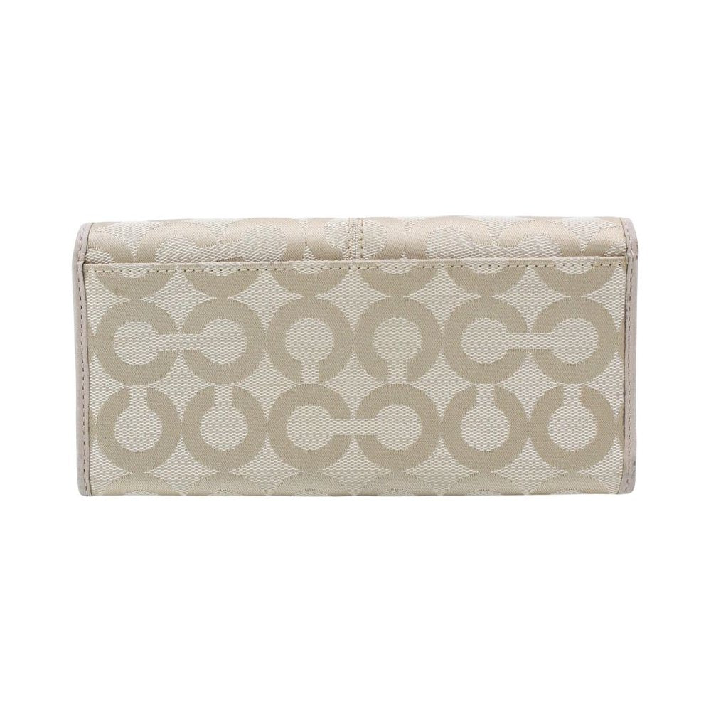COACH Cream Canvas Long Wallet LHQ2324