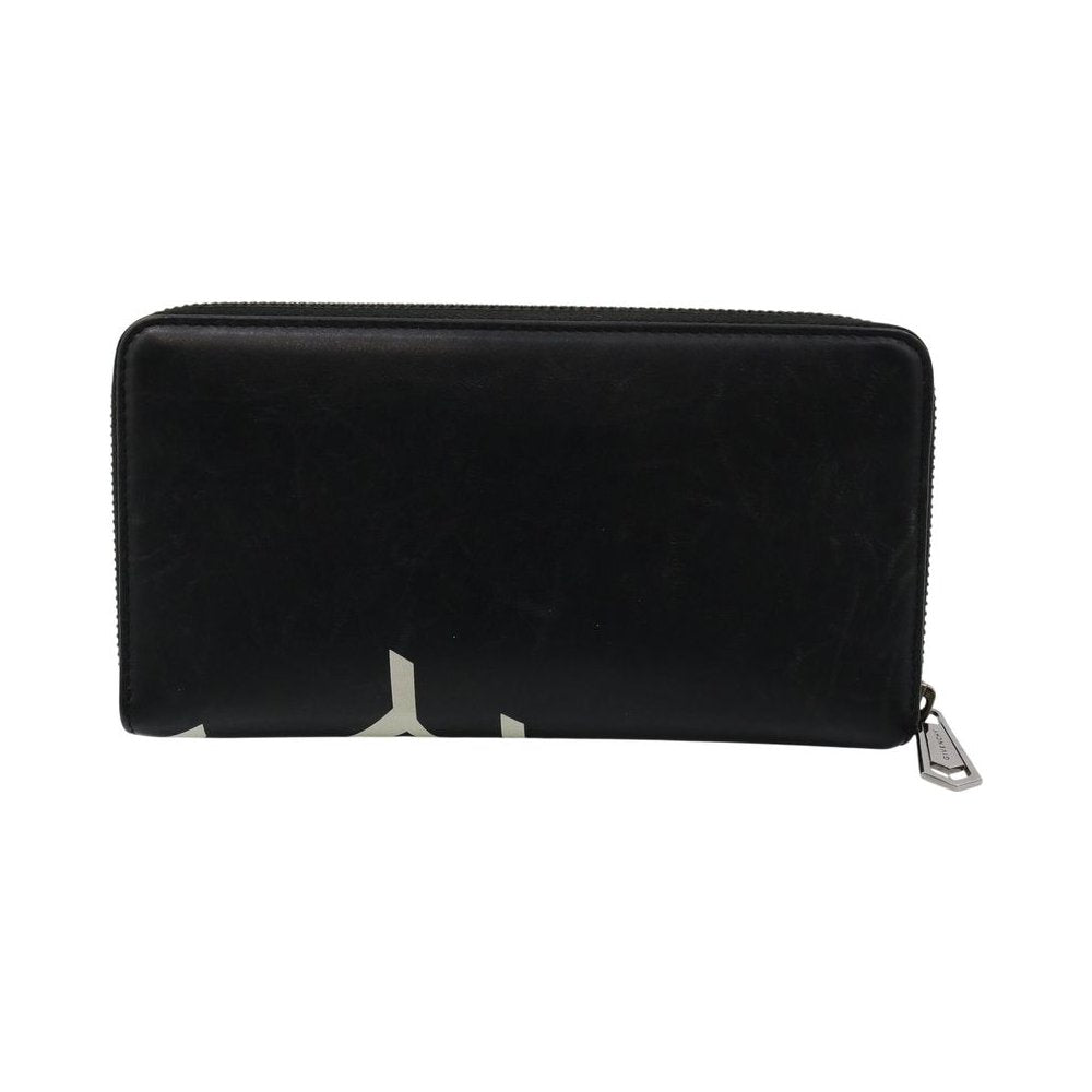 GIVENCHY Refracted Logo Black Leather Zip-Around Wallet LHQ2270