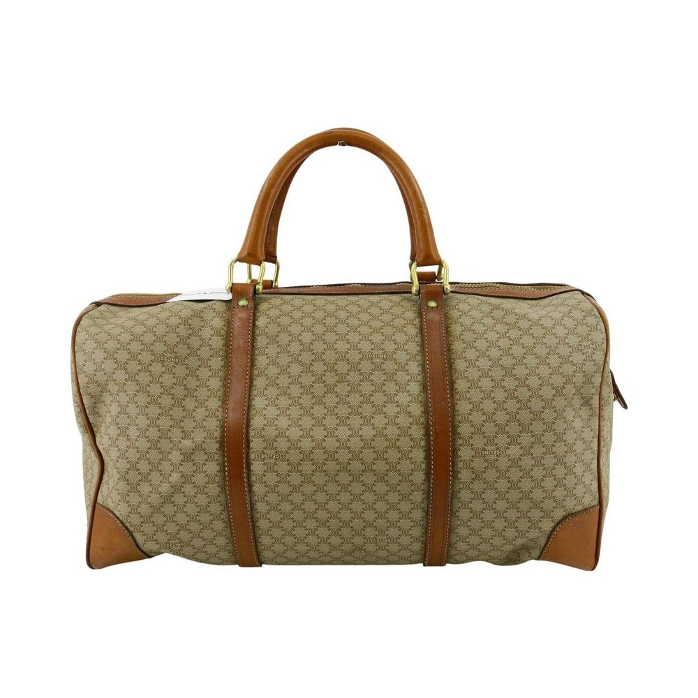 CELINE Light Brown Macadam Boston/Travel Bag LHQ2375