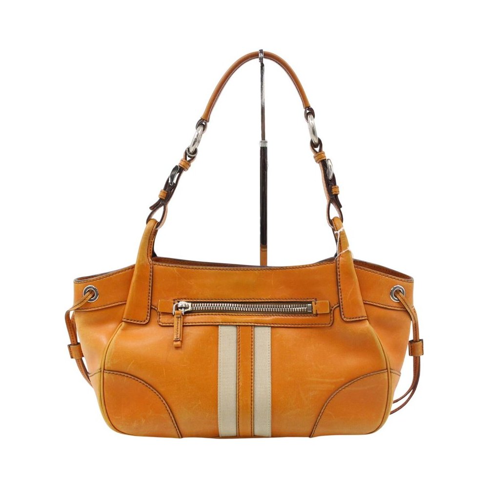 PRADA Paglia Orange Leather Shoulder Bag LHQ2432