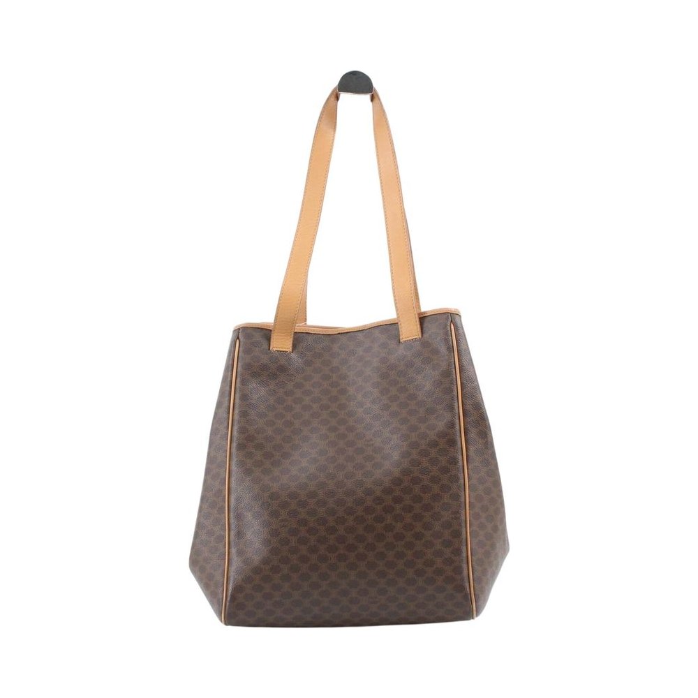 CELINE Brown Macadam Shoulder Tote Bag LHQ2428