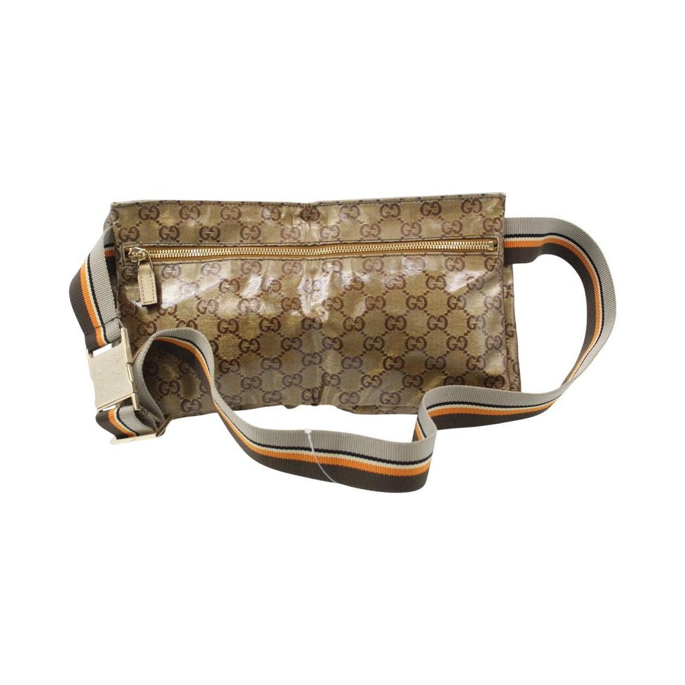 GUCCI GG Brown Crystal Canvas Crossbody Waist Bag LHQ2319