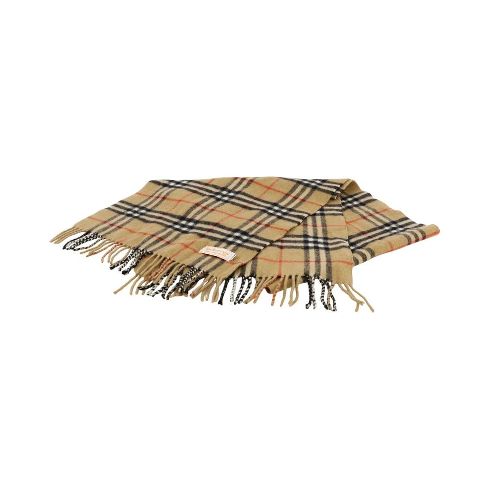 BURBERRY Beige Nova Check Cashmere Scarf LHQ2333