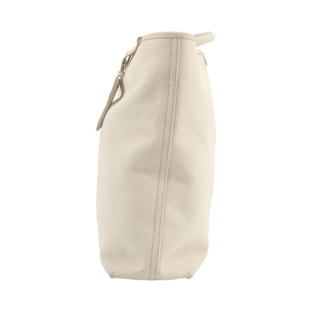 YVES SAINT LAURENT YSL White Canvas Tote Bag LHQ2311