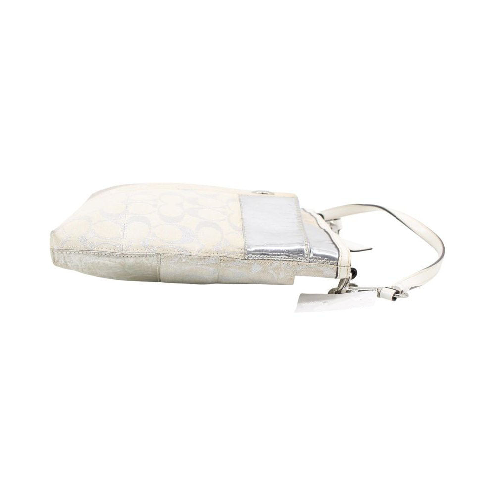 COACH White/Silver Patchwork Crossbody Shoulder Bag LHQ2317