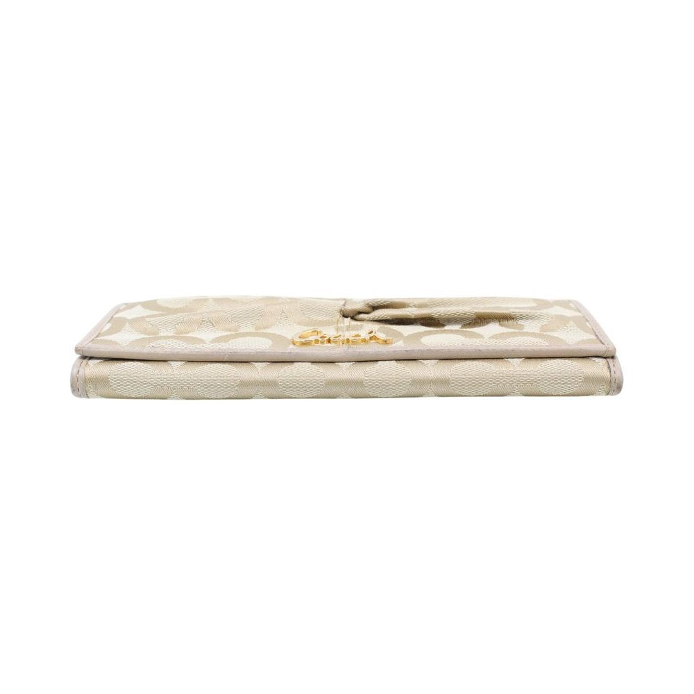 COACH Cream Canvas Long Wallet LHQ2324