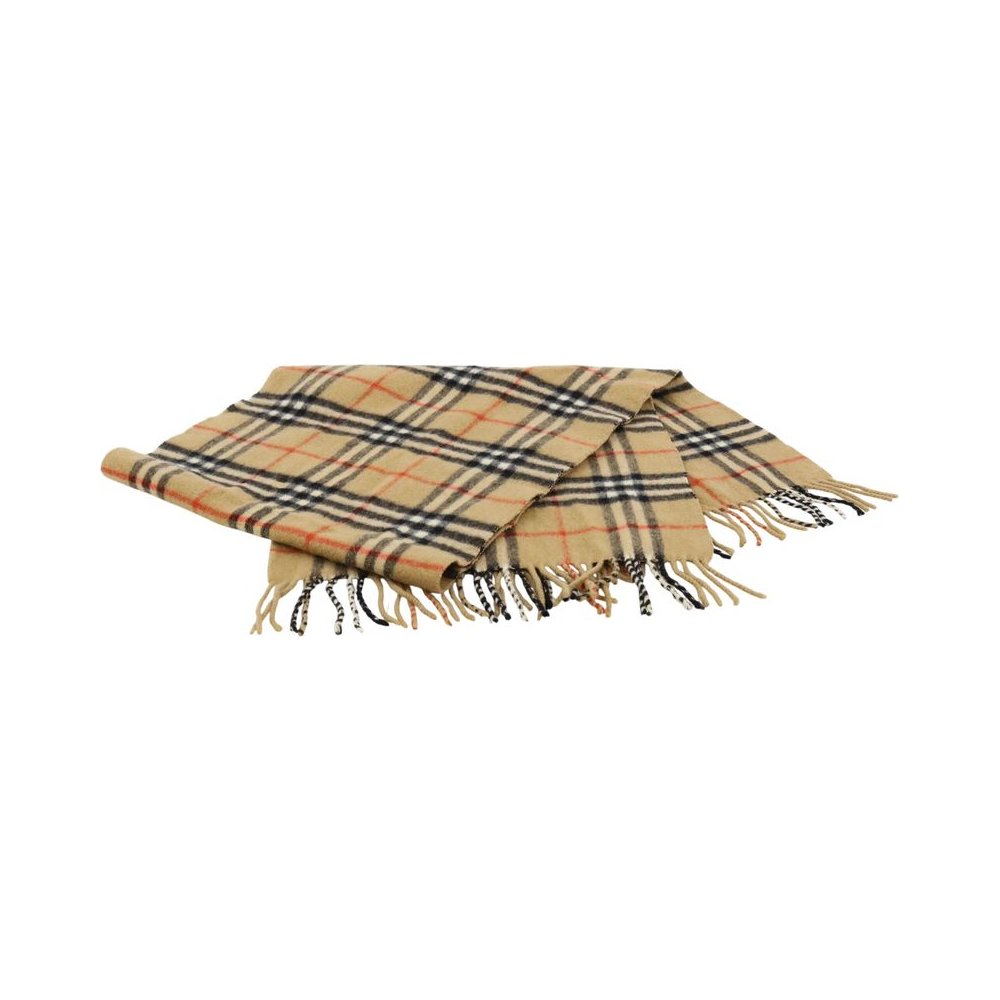 BURBERRY Beige Nova Check Cashmere Scarf LHQ2333
