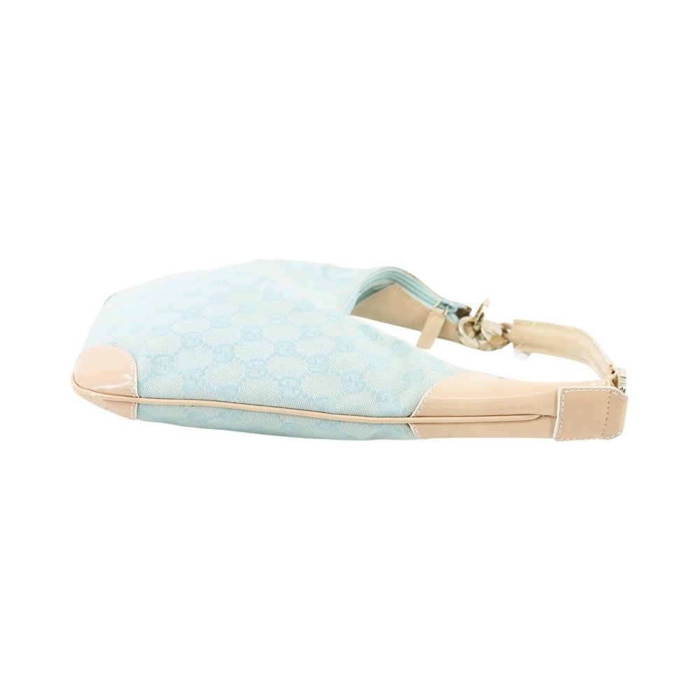 GUCCI GG Light Blue Canvas Hobo Shoulder Bag LHQ2423