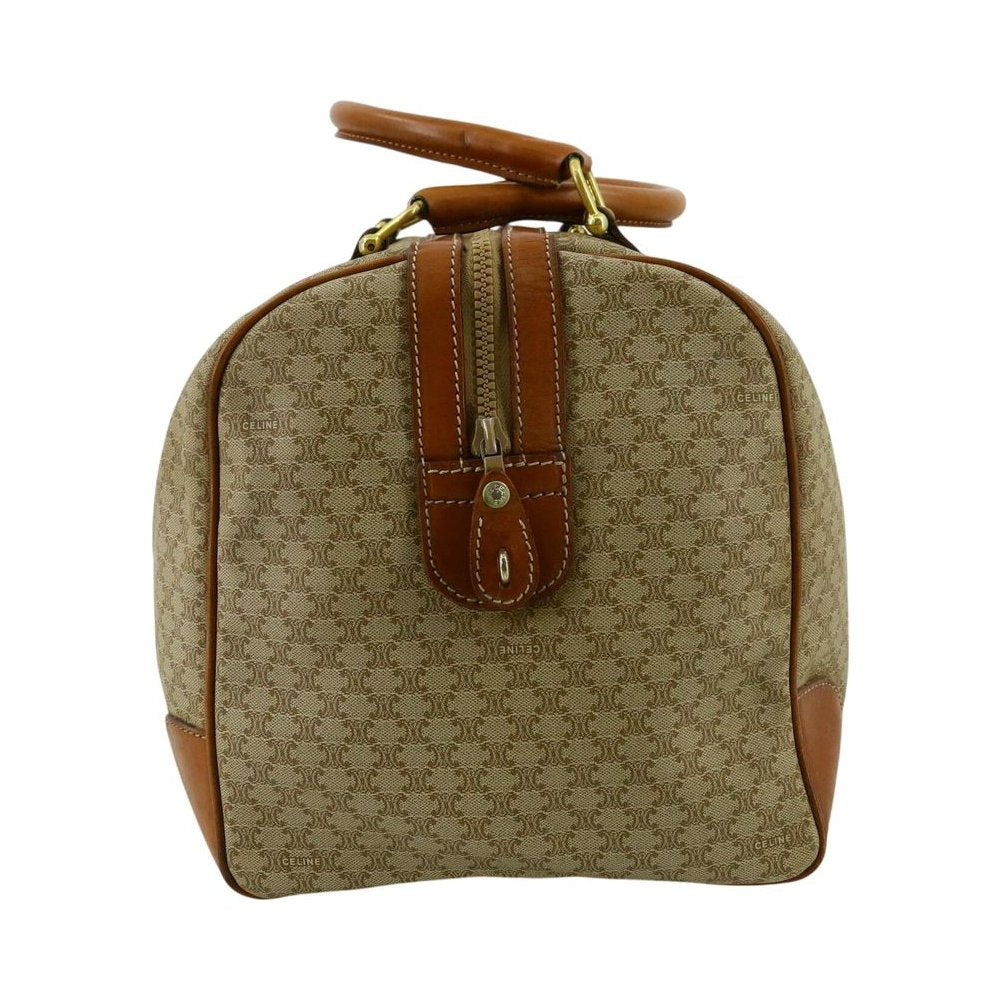 CELINE Light Brown Macadam Boston/Travel Bag LHQ2375