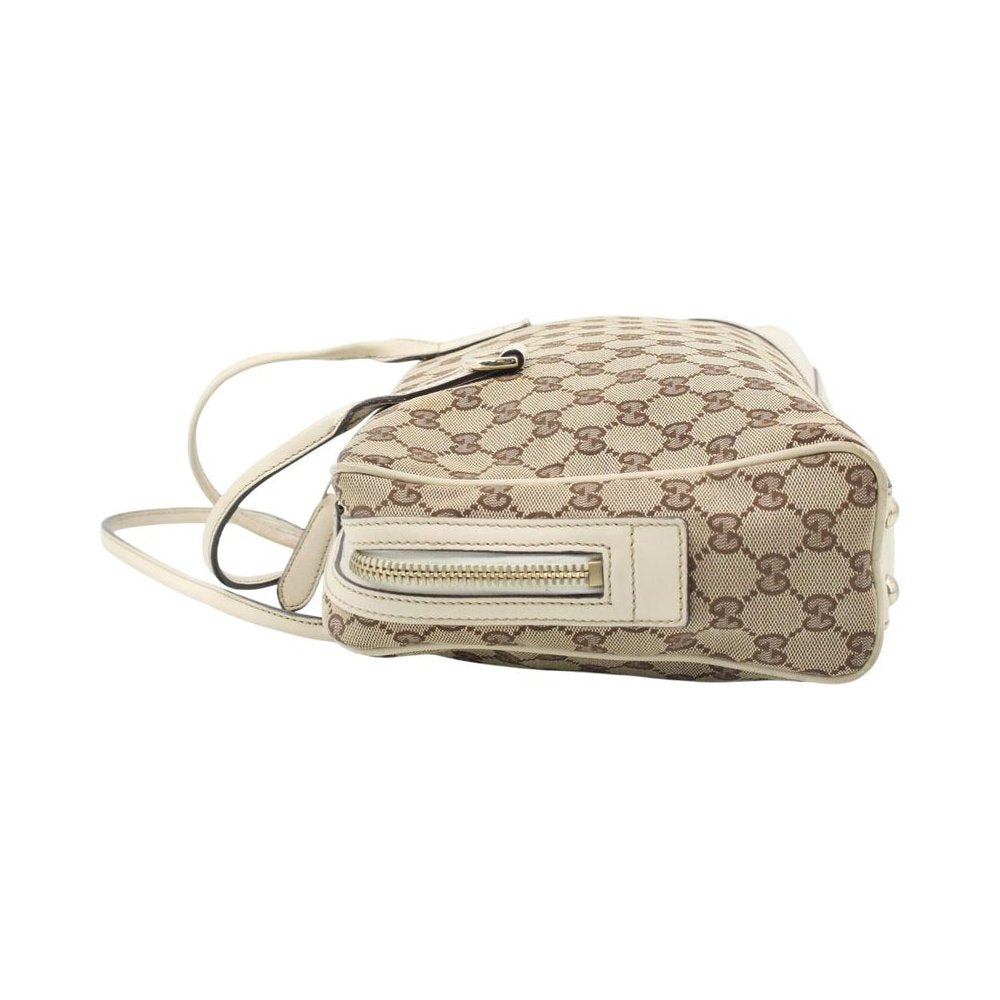GUCCI GG New Britt Brown Canvas Boston Shoulder Bag LHQ2427