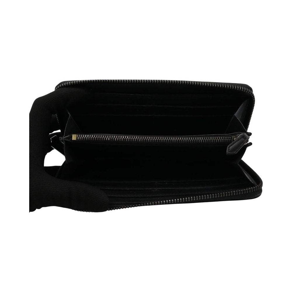 GIVENCHY Refracted Logo Black Leather Zip-Around Wallet LHQ2270