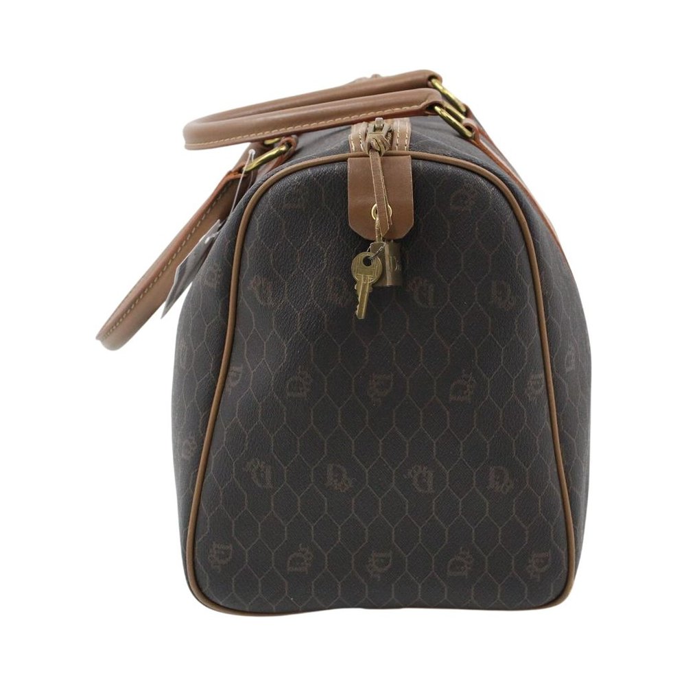 CHRISTIAN DIOR Brown Honeycomb Boston Bag LHQ2362