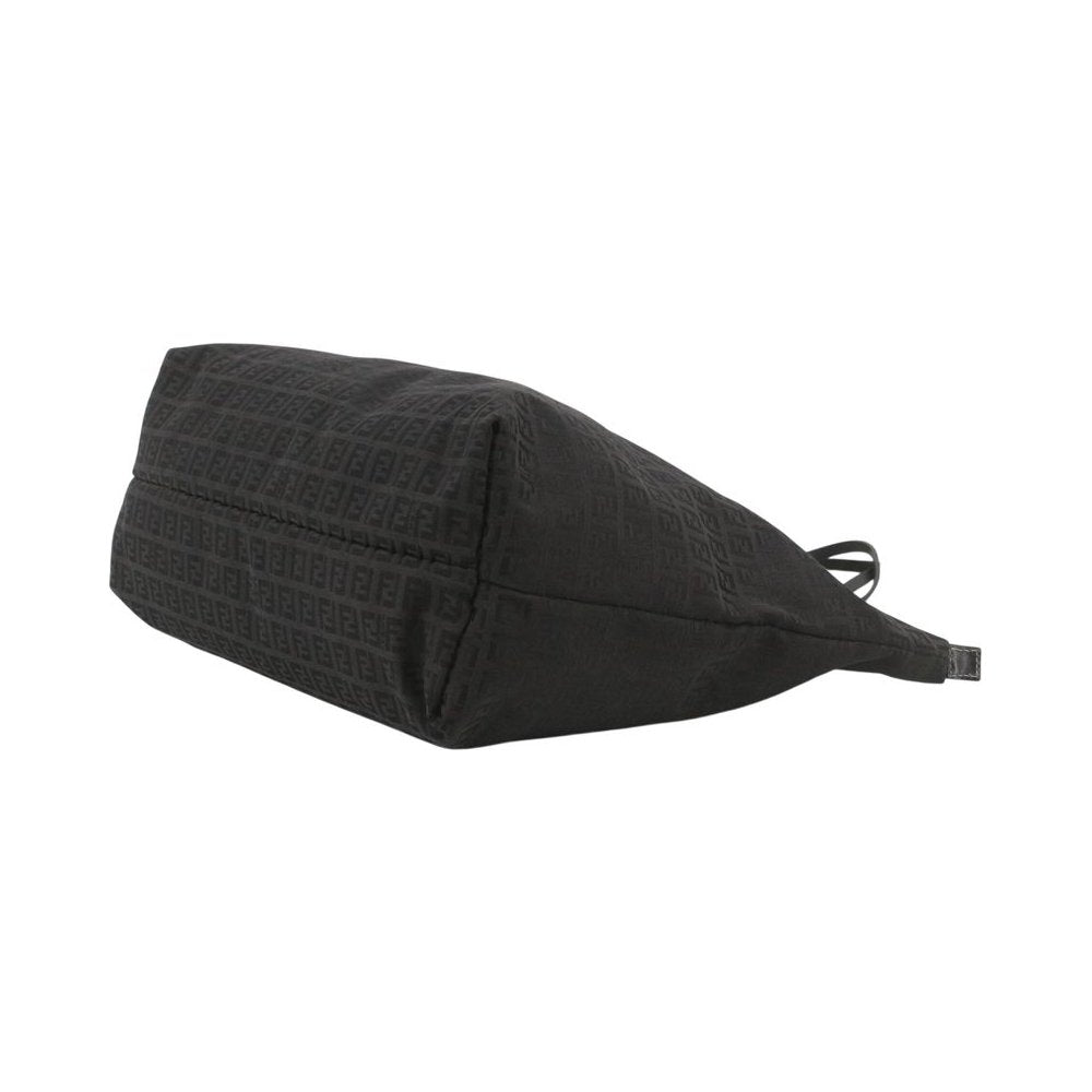 FENDI Black Zucchino Tote Shoulder Bag LHQ2354