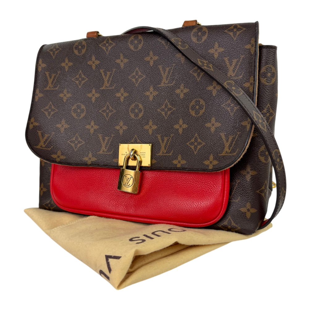 LOUIS VUITTON Marignan Red Leather Shoulder Bag LHQ2413