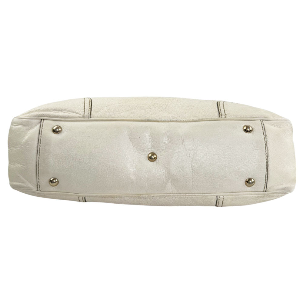 GUCCI White Leather Princy Tote Bag LHQ2313