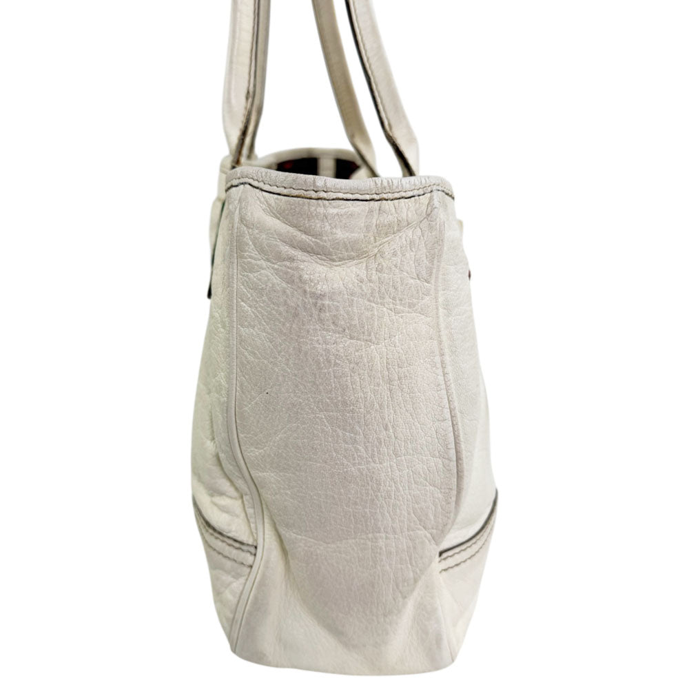 GUCCI White Leather Princy Tote Bag LHQ2313