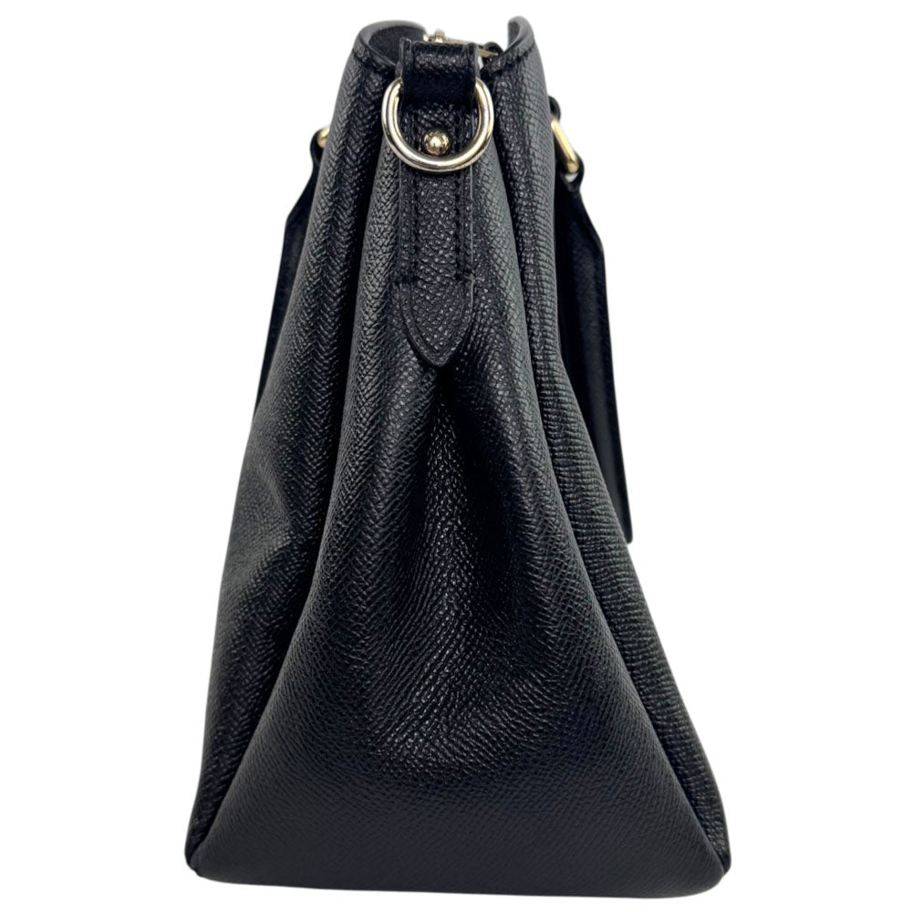COACH Margot Carryall Black Leather Tote Shoulder Bag LHQ2334