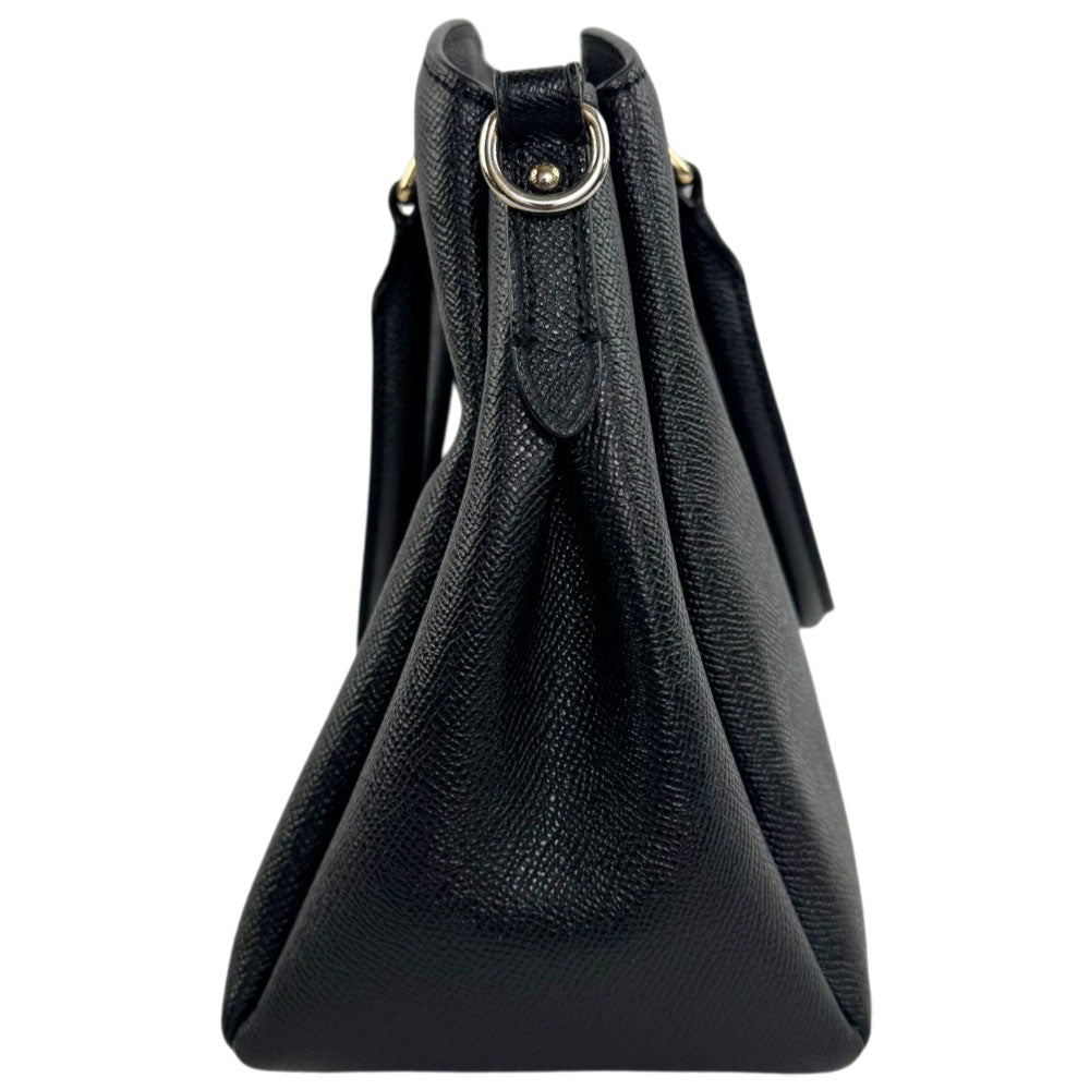 COACH Margot Carryall Black Leather Tote Shoulder Bag LHQ2334
