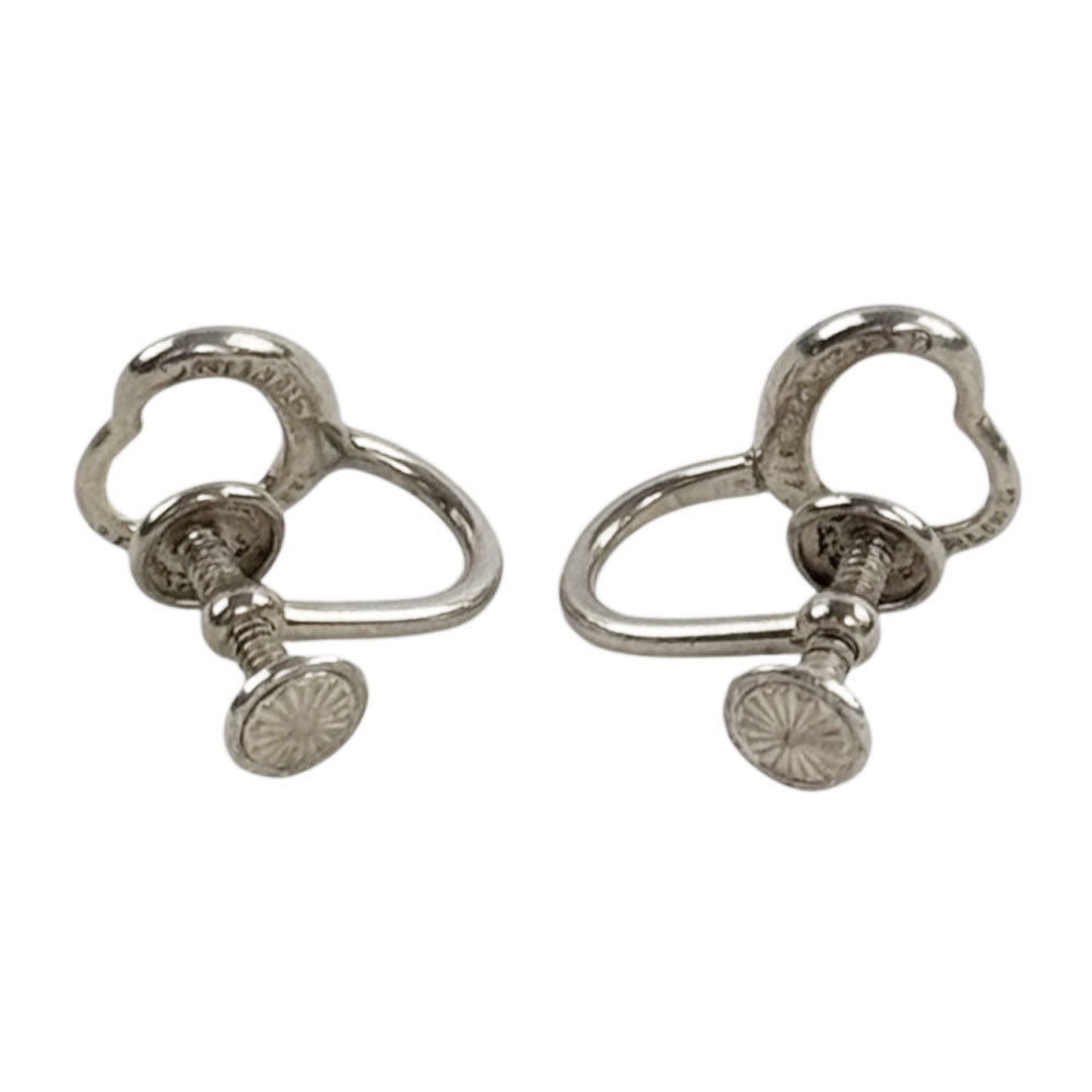TIFFANY&Co. Open Heart Silver Clip-On Earrings LHQ2342