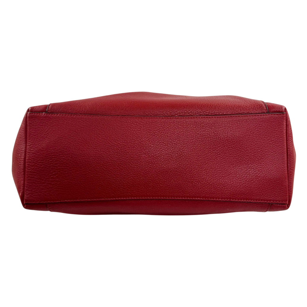 COACH Red Leather Tote Shoulder Bag LHQ2377