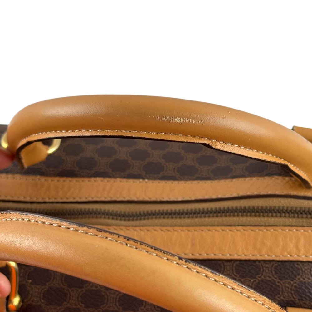 CELINE Macadam Brown Boston Bag LHQ2387