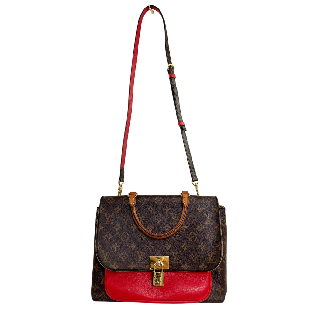 LOUIS VUITTON Marignan Red Leather Shoulder Bag LHQ2413