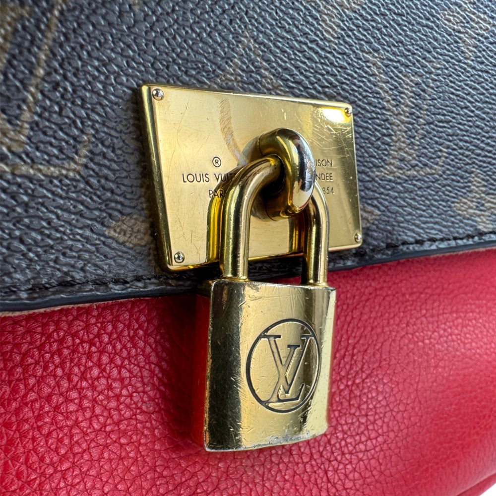 LOUIS VUITTON Marignan Red Leather Shoulder Bag LHQ2413