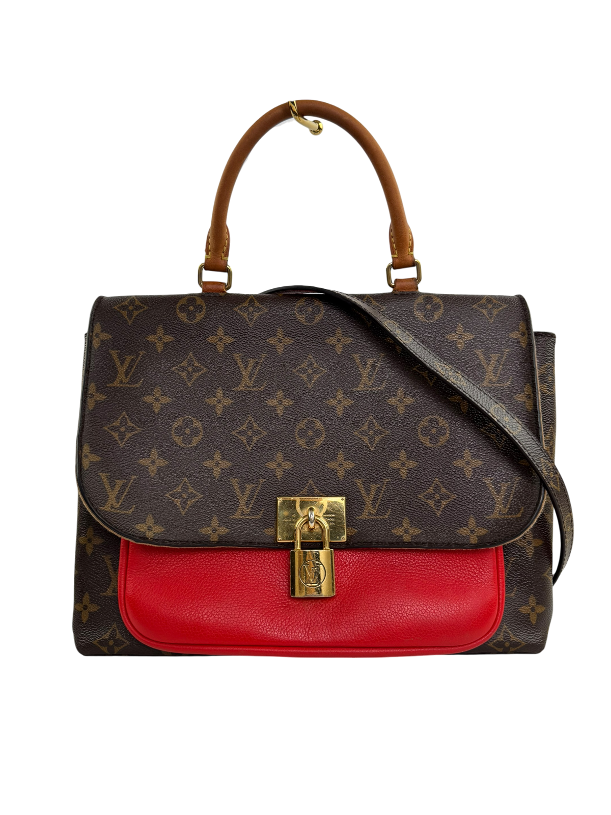 LOUIS VUITTON Marignan Red Leather Shoulder Bag LHQ2413