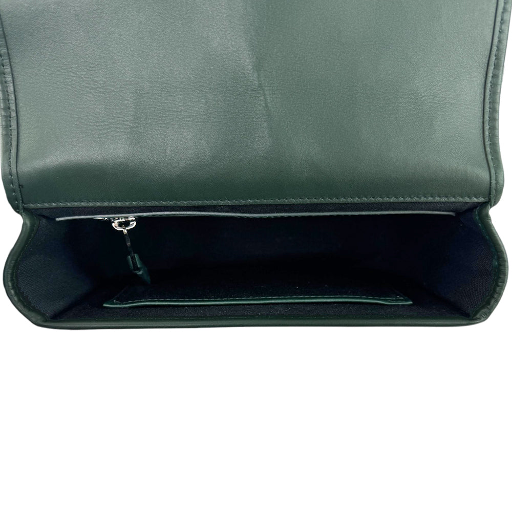 BURBERRY Green Leather Rider Shoulder Crossbody Bag LHQ565