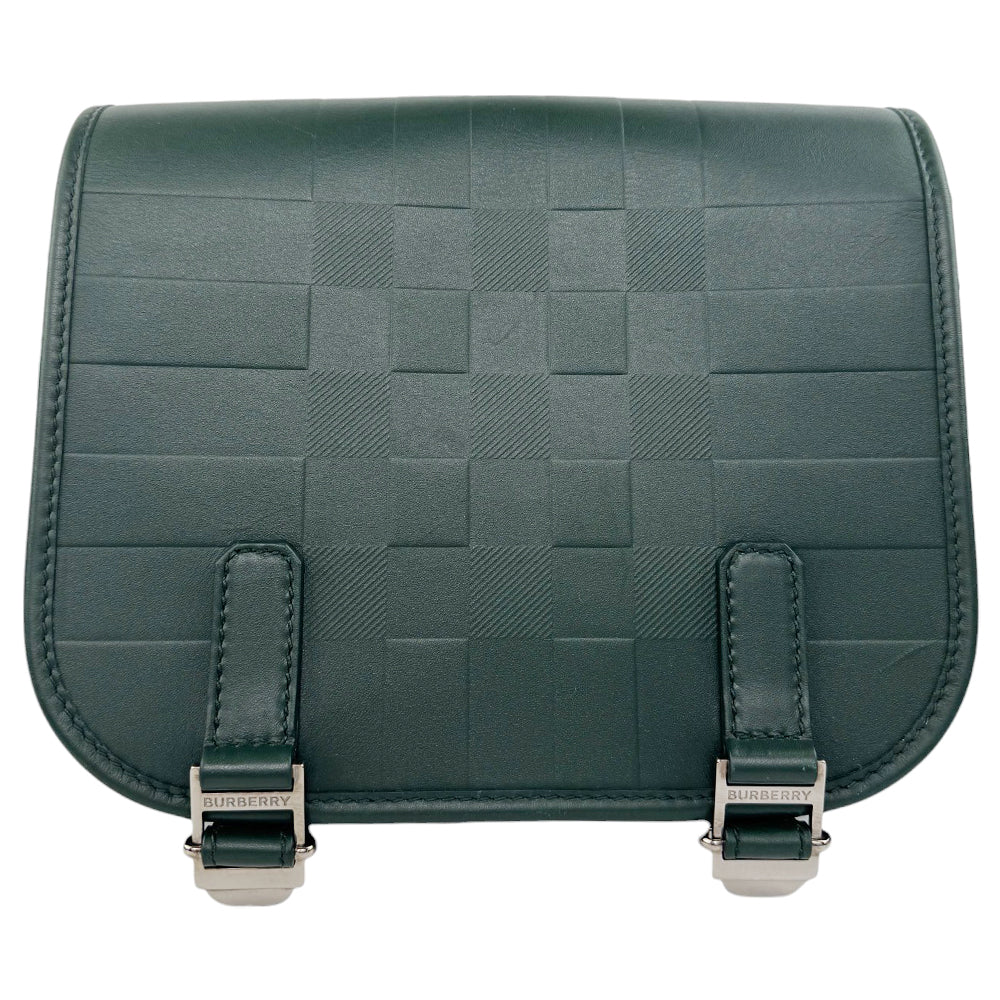BURBERRY Green Leather Rider Shoulder Crossbody Bag LHQ565