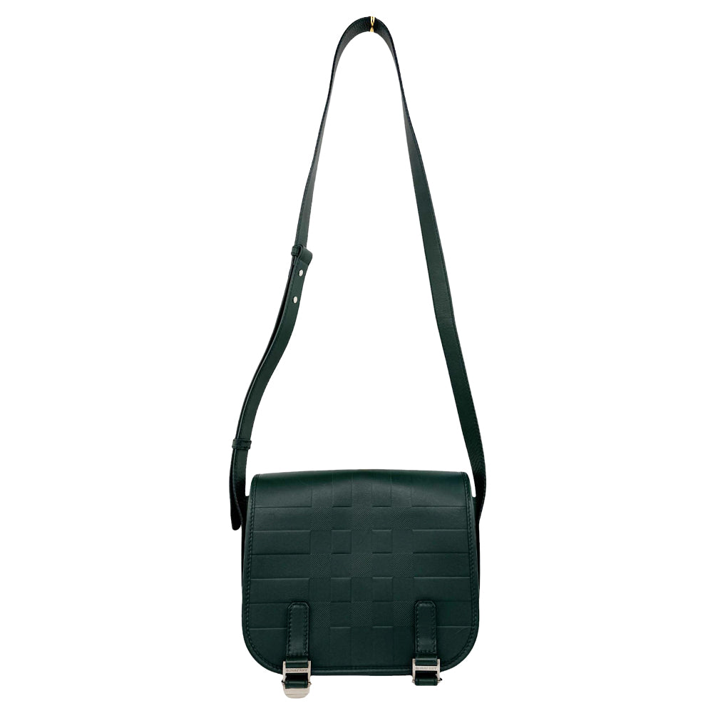 BURBERRY Green Leather Rider Shoulder Crossbody Bag LHQ565
