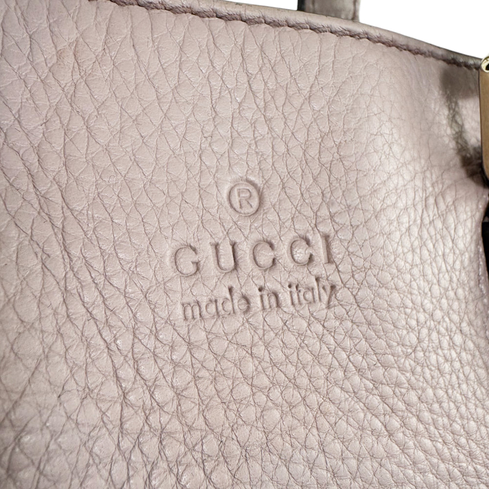 GUCCI Convertible Bamboo Tassel Large Dusty Pink Tote Bag LHQ10