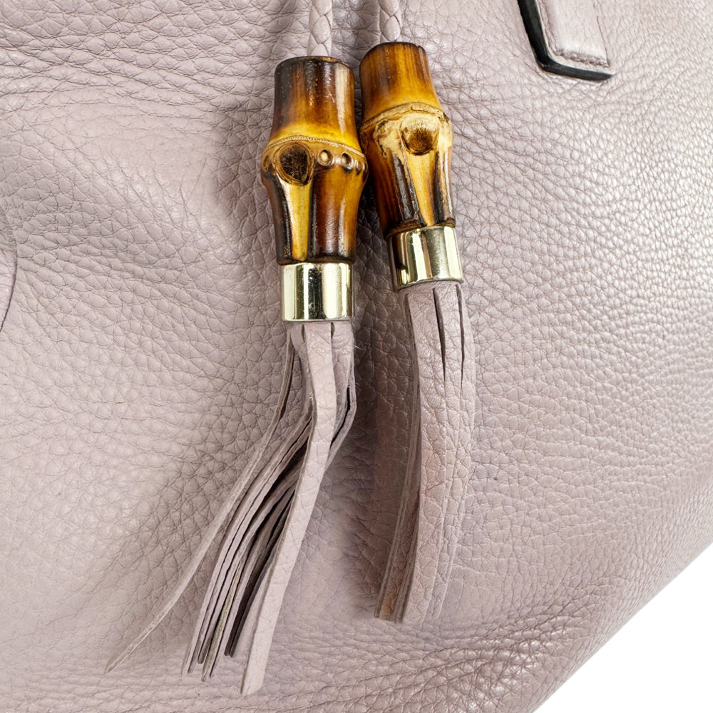GUCCI Convertible Bamboo Tassel Large Dusty Pink Tote Bag LHQ10