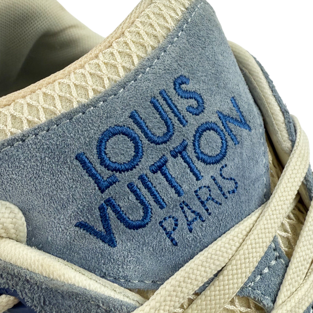 LOUIS VUITTON Run away Trainers Denim Blue Cream Size 7.5uk LHQ1000