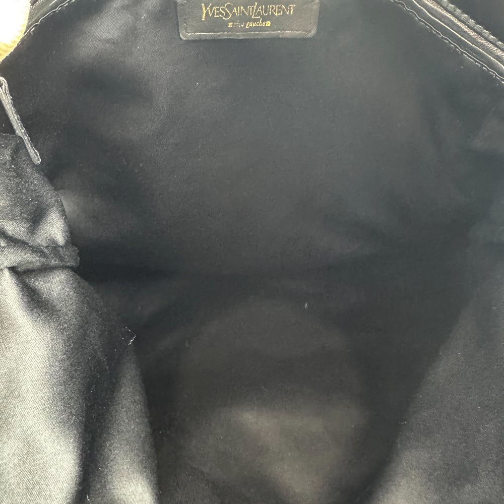 YVES SAINT LAURENT YSL Cream Kahala Canvas Shoulder Bag LHQ1004