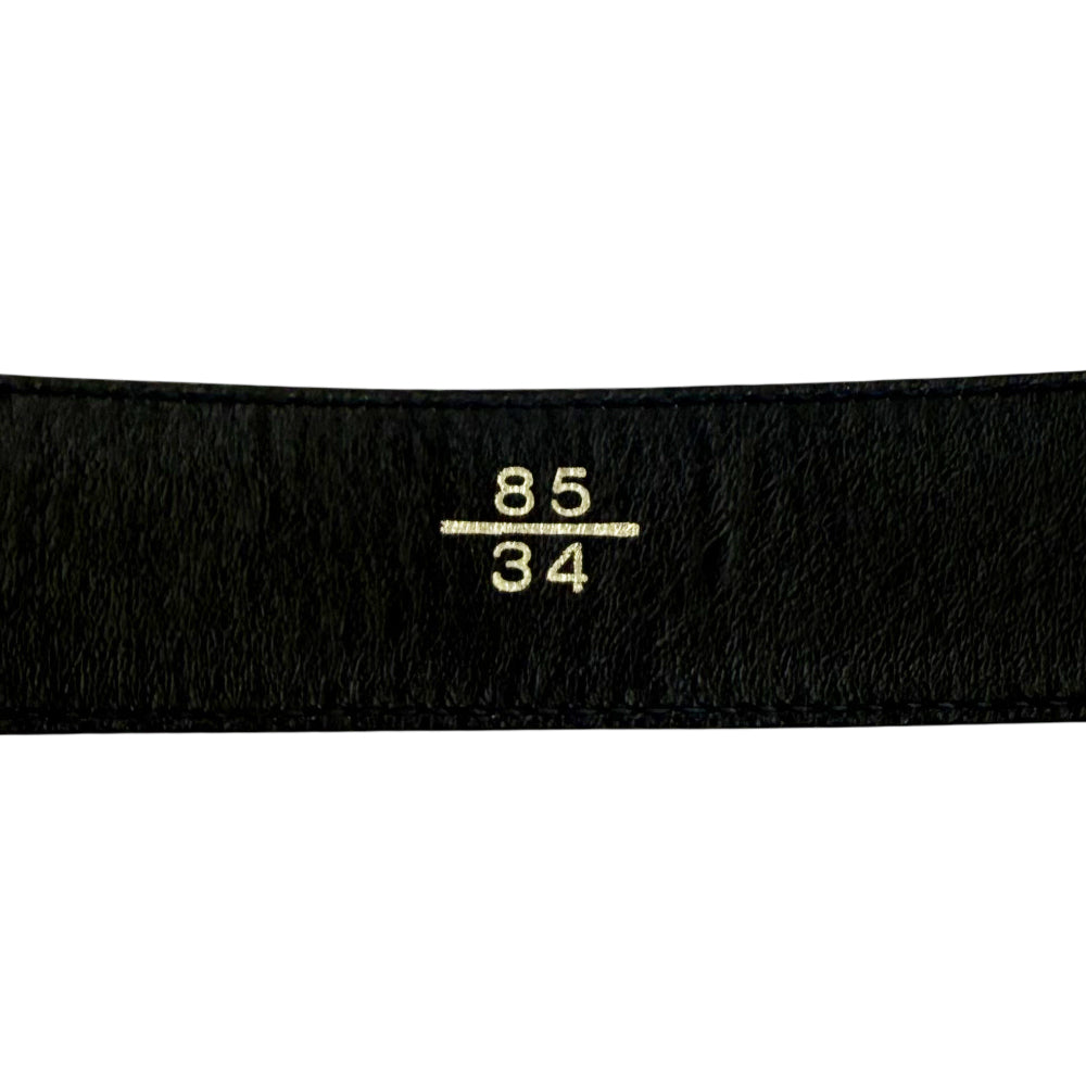 FENDI Vintage Black Leather Belt Size 34 LHQ1014
