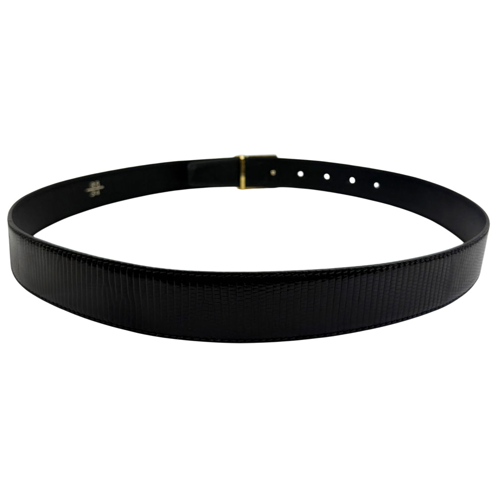 FENDI Vintage Black Leather Belt Size 34 LHQ1014