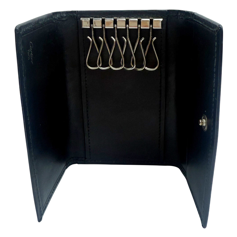CARTIER Pasha Black Leather 6 Point Key Holder LHQ1024