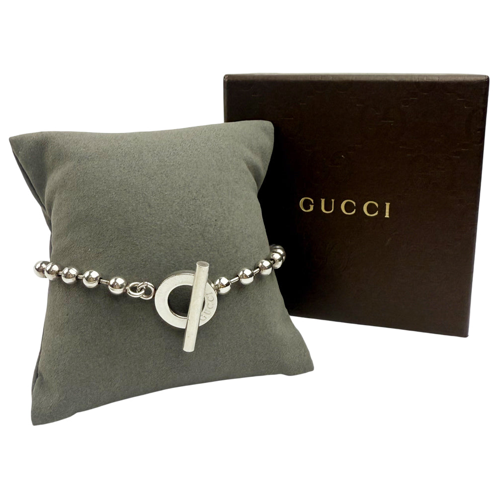 GUCCI Silver Beaded Bracelet LHQ1030
