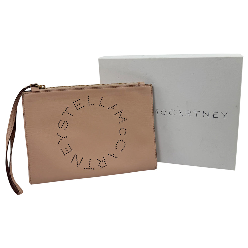 STELLA McCARTNEY Nude Pink Logo Clutch Bag LHQ1043