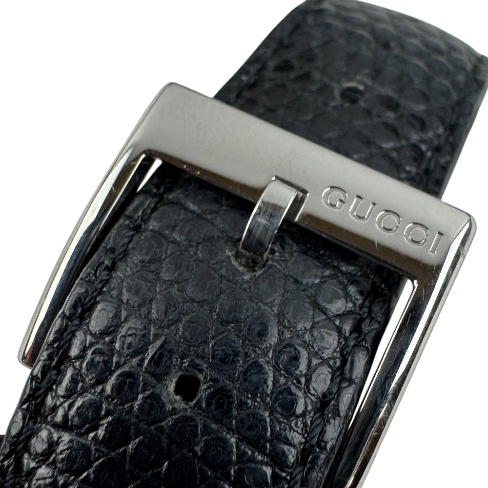 GUCCI G Timeless Moonphase Black Leather Steel Men's Quartz Watch LHQ1047