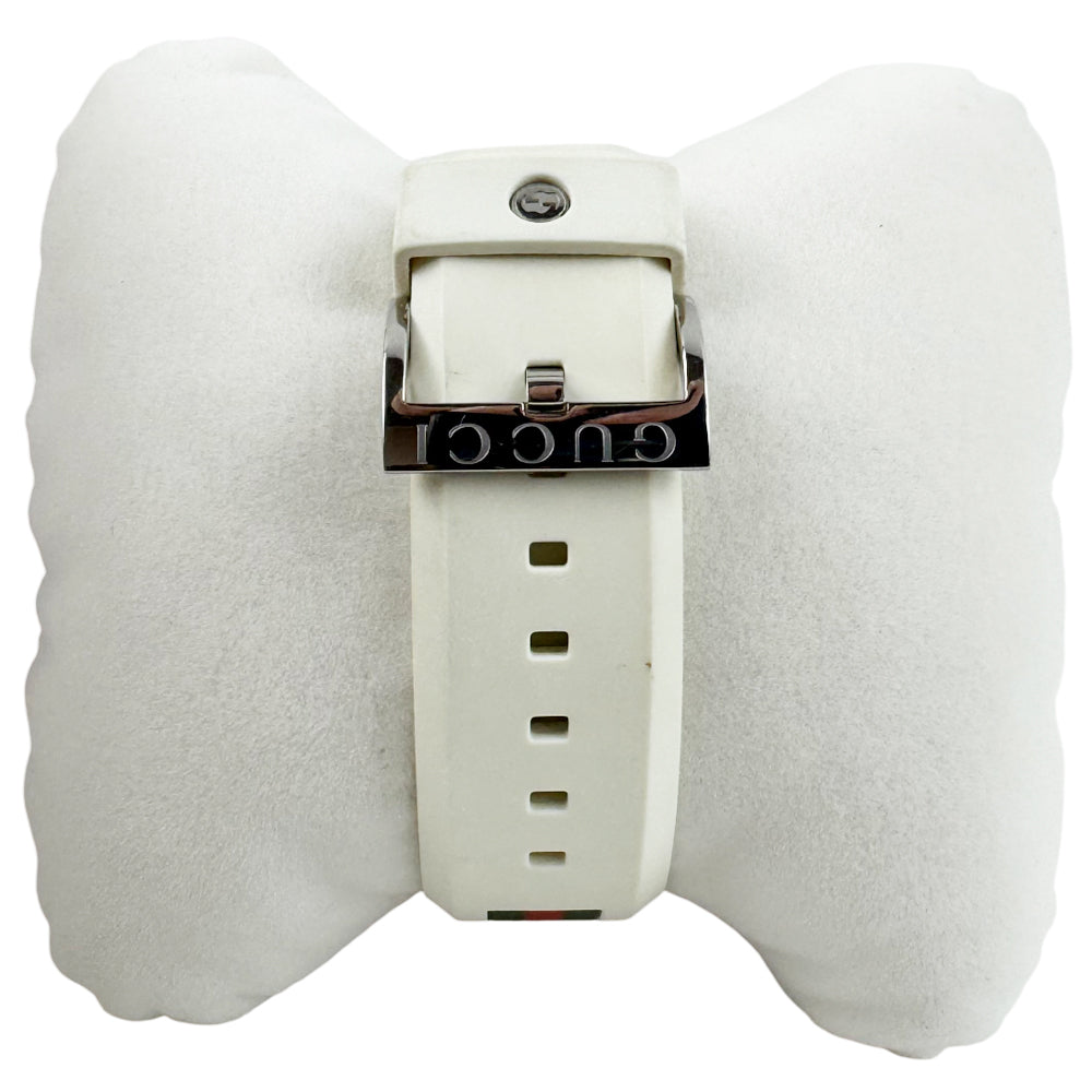 GUCCI Sync Sherry Line Silver Steel White Strap Men's Quartz Watch LHQ1048