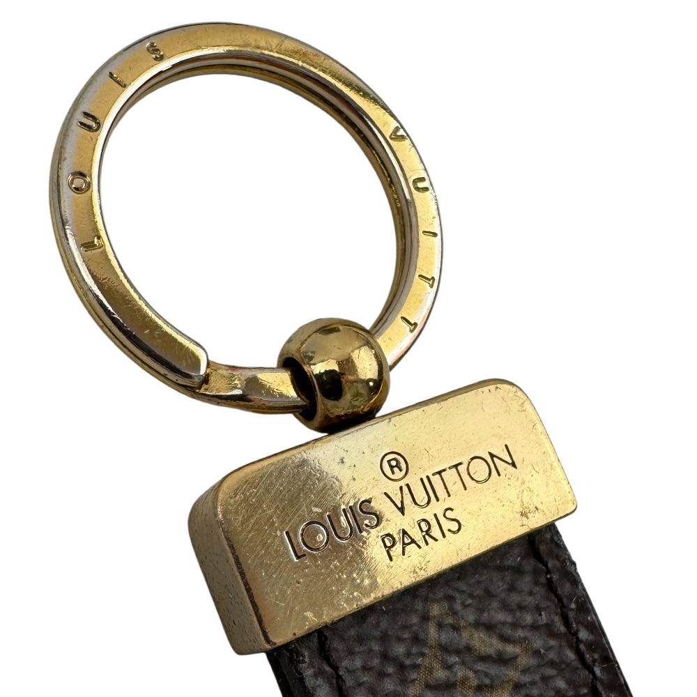 LOUIS VUITTON Monogram Dragonne Key Ring LHQ1061