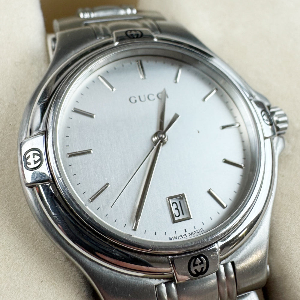 GUCCI Silver Steel Men's Quartz Watch LHQ1066