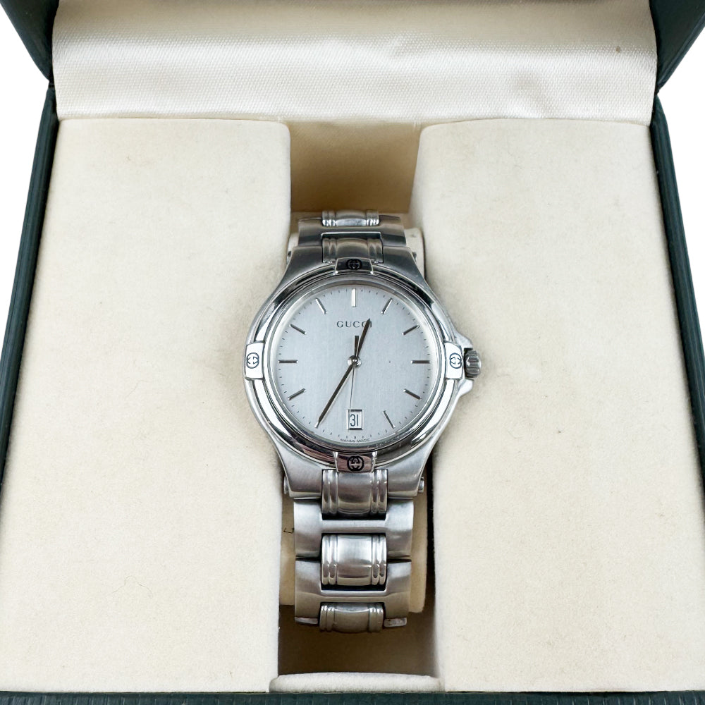 GUCCI Silver Steel Men's Quartz Watch LHQ1066